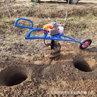 手提式大棚用地鉆機(jī) 果園施肥打孔鉆土機(jī)手搖支架植樹(shù)挖坑機(jī)